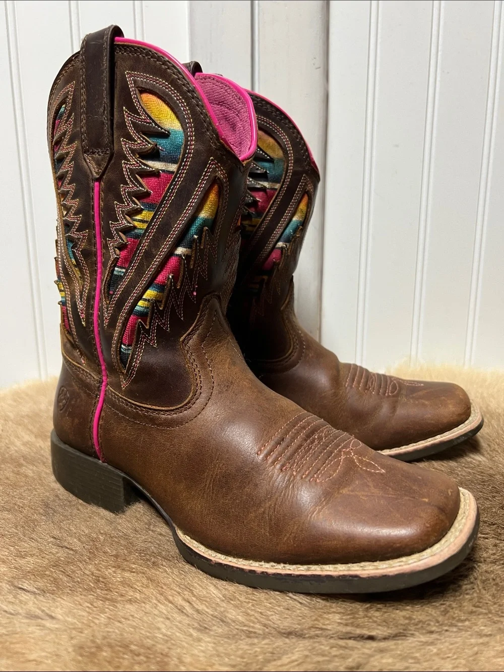 Ariat Venttek Quickdraw Serape Western Cowboy Boots 1.5 Leather